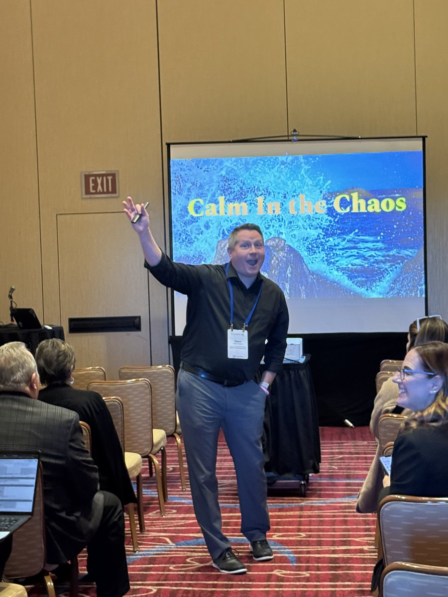 kerszi's tweet photo. To know him is to love him! Our good buddy @GlennGRobbins , Brigantine superintendent, hosted a session at our #NJETA #Techspo pre-conference event. He talked all about Calm in the Chaos - which is also the title of his book!
📕 https://t.co/UsOhnXQNw7 https://t.co/ZDkGo1OJdI