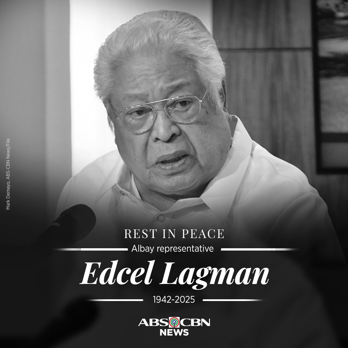 ABSCBNNews's tweet image. Rest in peace. 🕊️

Albay First District Representative and Liberal Party President Edcel Lagman passed away Thursday, January 30, 2025, his family said. He was 82.

Full story: abs-cbn.com/news/2025/1/30…