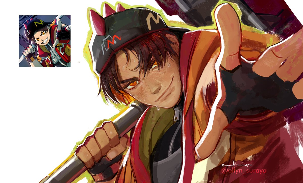 Redrawing in my style of BBB Gentar from the comics.

When I was looking for references for his design, I was kinda struggling on Google, until I realized-
"Wait. I work here. I can just look up the official turnaround sheet in the server." 😭😭

#boboiboygentar #BoBoiBoyFanart