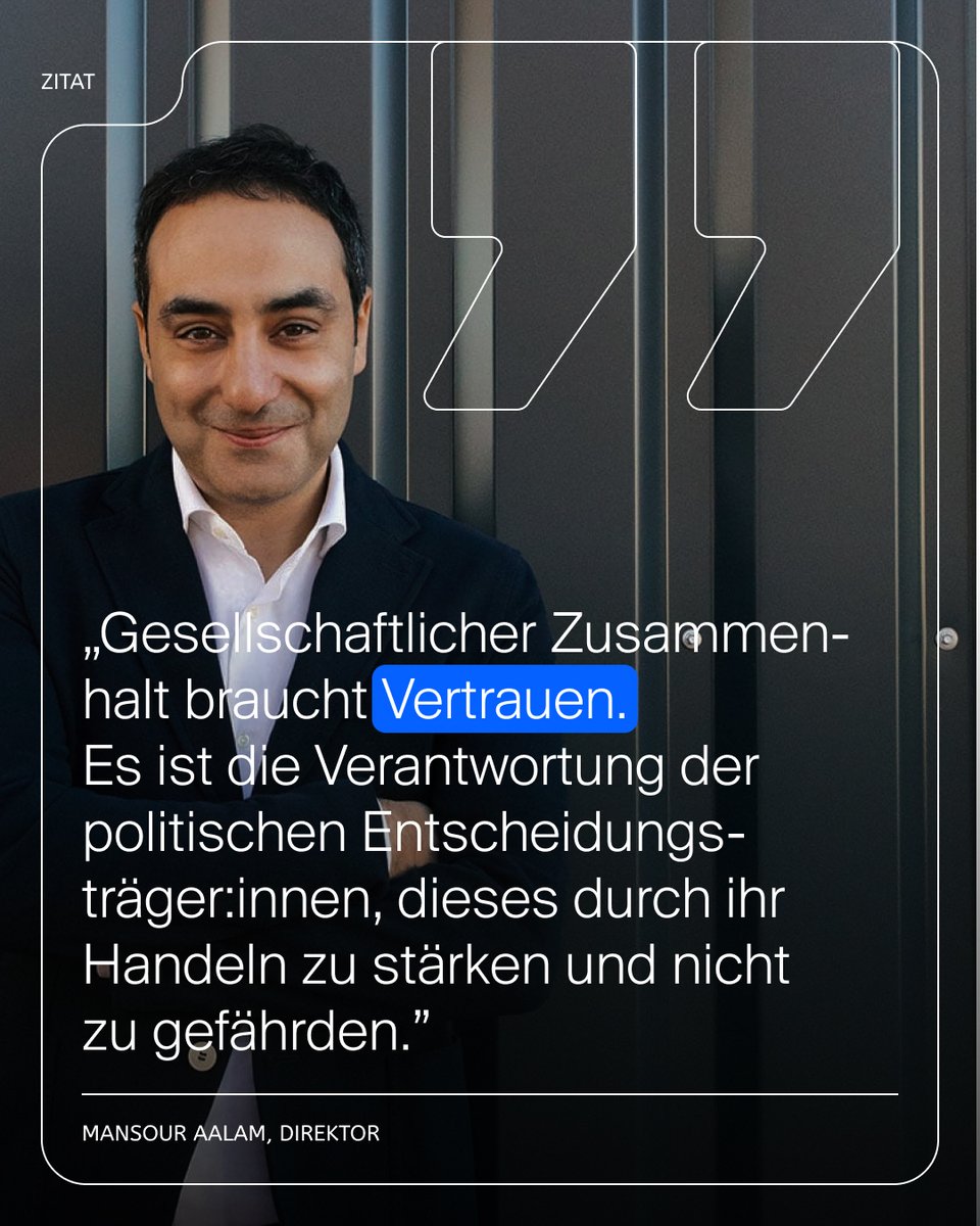 ZSP_Berlin's tweet photo. Die Ausgestaltung politischer Maßnahmen beeinflusst das Vertrauen der Bevölkerung in die Politik und ineinander. Schon jetzt vertrauen laut "Deutschland-Monitor" nur 23% der Befragten den Parteien und nur knapp 1/3 besitzt ein stabiles Grundvertrauen in andere Menschen. https://t.co/sjWKux3zZa