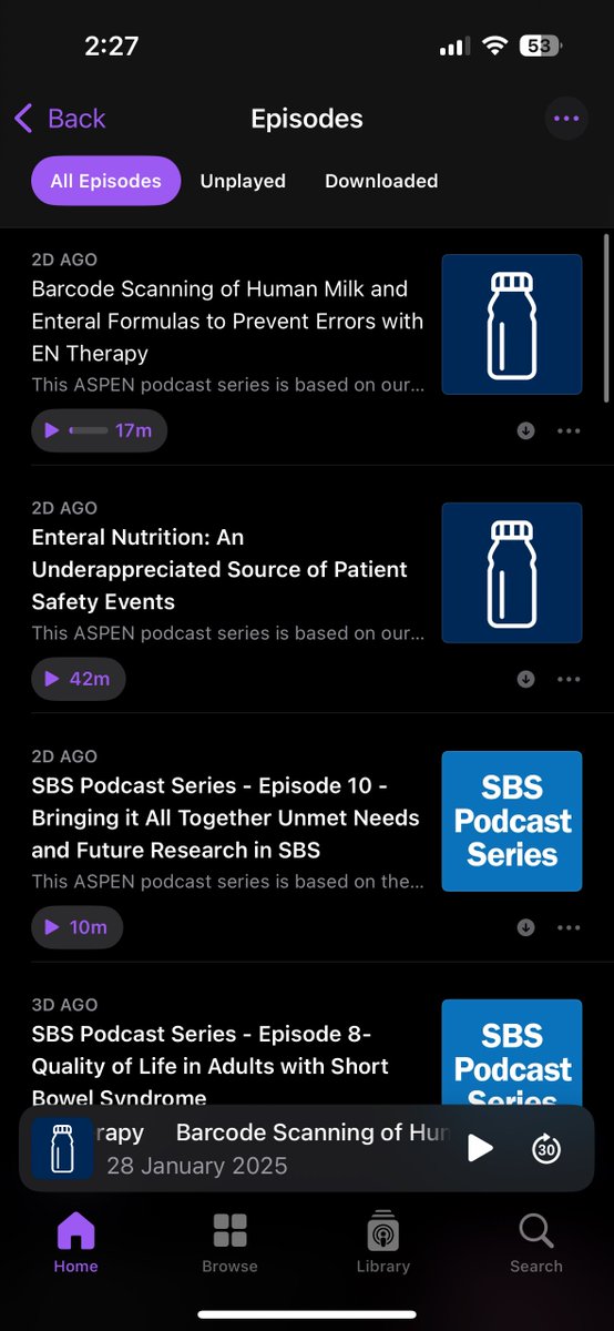 لأخصائيين التغذية اللي يحبون يسمعون بودكاست، لا يفوتكم ASPEN Guidelines! 🎙️ عندهم بودكاست فيه آخر التوصيات العلمية عن التغذية الإكلينيكية، معلومات تثري شغلكم وتطور معرفتكم و كل حلقة ماتتعدى النص ساعه 😗
 #تغذية_إكلينيكية #ASPEN

podcasts.apple.com/us/podcast/asp…