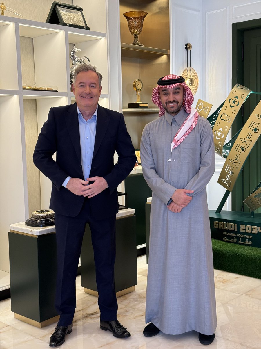 Piers Morgan (@piersmorgan) on Twitter photo EXCLUSIVE: Dropping on <a href="/PiersUncensored/">Piers Morgan Uncensored</a> tonight… the first interview with Saudi Arabia’s Sports Minister, HRH Prince Abdulaziz bin Turki Al Faisal, since the Kingdom won the rights to host the World Cup in 2034. It’s a long, fascinating & very revealing conversation. EXCLUSIVE: Dropping on <a href="/PiersUncensored/">Piers Morgan Uncensored</a> tonight… the first interview with Saudi Arabia’s Sports Minister, HRH Prince Abdulaziz bin Turki Al Faisal, since the Kingdom won the rights to host the World Cup in 2034. It’s a long, fascinating & very revealing conversation.