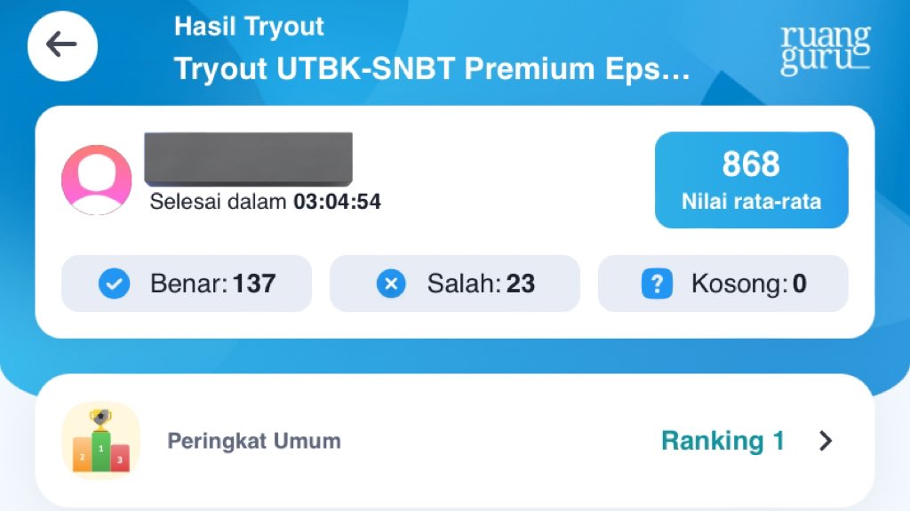 serendifaity's tweet photo. ALHAMDULILLAH TOP 1 SKOR PALING GA DIDUGA INI AFTER TO NYA AJ GUE LNGSUNG PESIMIS DN MENGECEK JAWABAN ke sepuh2 dn mnmukan bnyak perbedaan....... ya Allah manifesting skor utbk ku juga nanti segini💞🫰🏻⭐️
doain yh malem ini mau ngerjain mipy 7 https://t.co/i8xNOFRmnk