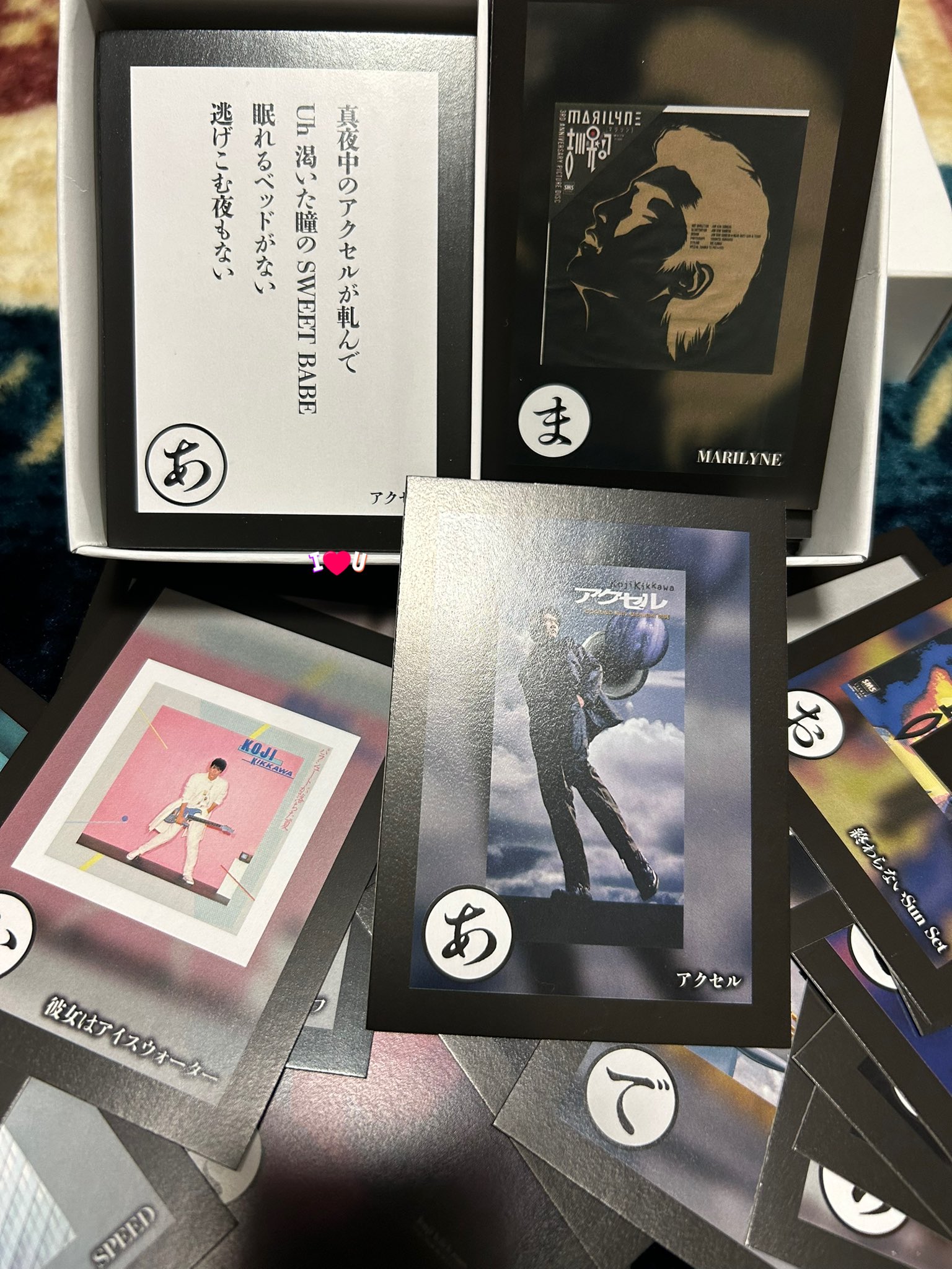 吉川晃司40th Anniversary POP-UP STORE 歌詞かるた 歌詞かるた 歌詞カルタ 吉川晃司 40周年 原宿 ポップアップ