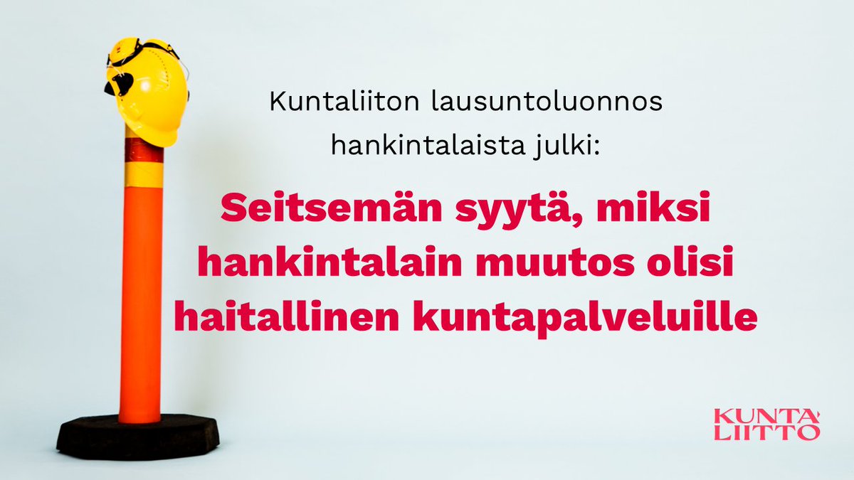 Kuntaliiton lausuntoluonnos julki: listasimme seitsemän syytä, miksi hankintalain muutos olisi haitallinen kuntapalveluille  👇

kuntaliitto.fi/tiedotteet/202…

#hankintalaki #inhouse