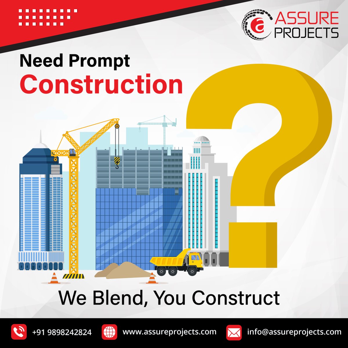 Assureprojects's tweet image. Prompt Construction - We Bland, You Construct 🏗️💪
At @Assureprojects, we turn your construction dreams into reality with expert planning, innovation, and quality execution.
Visit us at assureprojects.com for more details!
#ConstructionSolutions
#ResidentialConstruction