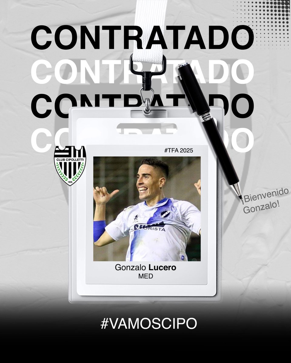 🖤🤍 ¡ʙɪᴇɴᴠᴇɴɪᴅᴏ ᴀ ᴄɪᴘᴏ! 🤍🖤

⚽️ Nuevo refuerzo. Categoría 92´, mediocampista y conocedor del Torneo Federal A jugó en Chaco For Ever y Alvarado. Pasó también por Güemes de Santiago del Estero, Ayacucho de Perú y Unión Magdalena de Colombia
💪🏼 ¡Vamos GONZALO! #VamosCipo