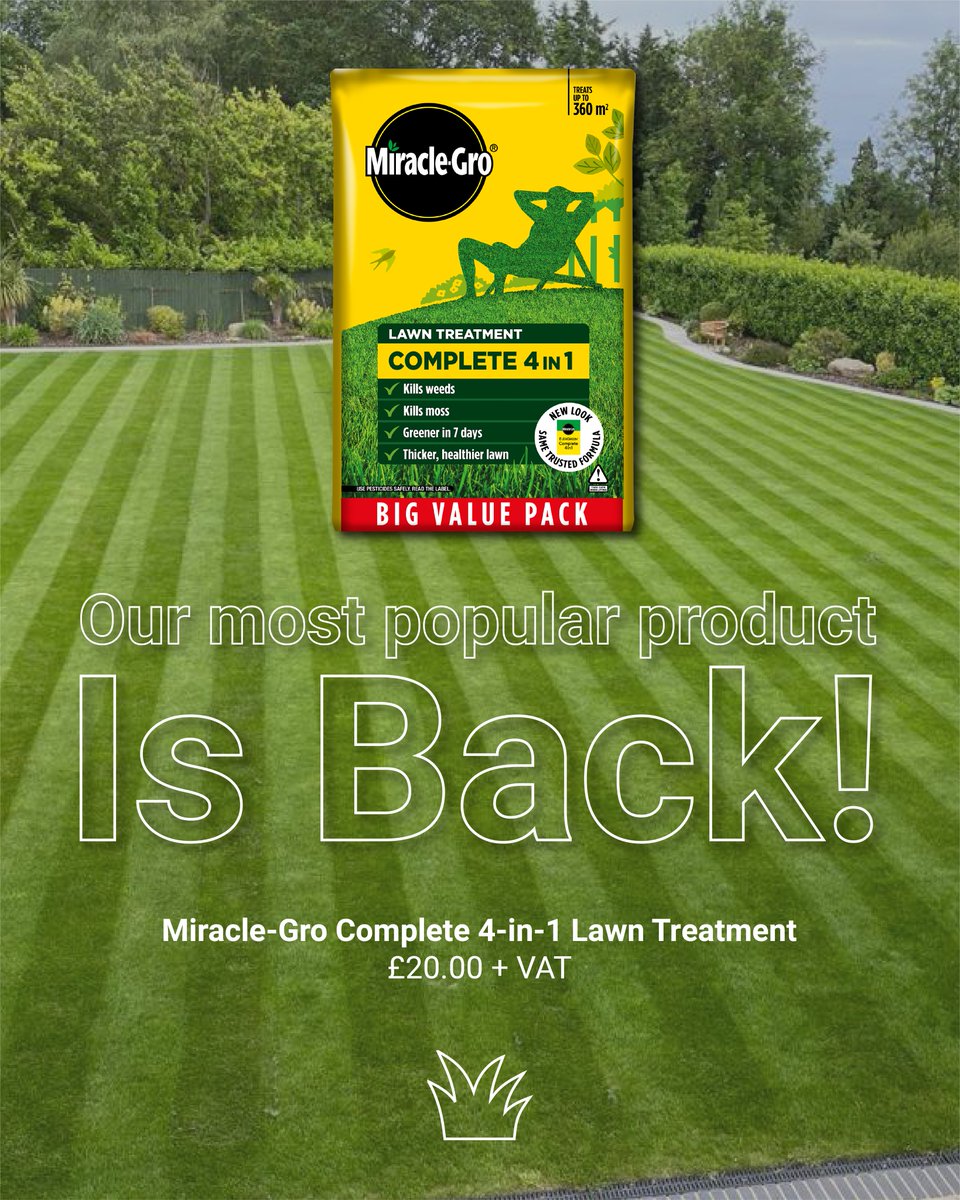 Miracle-Gro Complete 4-in-1 is 𝗕𝗔𝗖𝗞! 🤩

After almost a year away, we’re thrilled to announce that our #1 best-selling product, <a href="/MiracleGro/">Miracle-Gro</a>  Complete 4-in-1, is finally back in stock at Total Amenity Supplies 🌱

totalamenity.co.uk/fertilisers/gr…

💰 Just £20.00 + VAT - Don't miss out!
