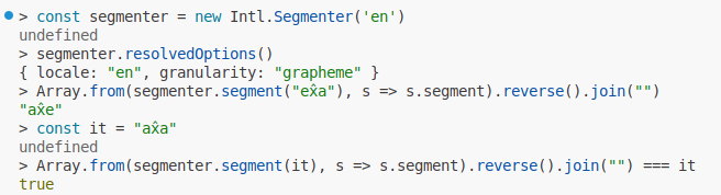 3j5a_'s tweet photo. and straightforward with #JavaScript thanks to Intl.Segmenter (and default "grapheme" "granularity") https://t.co/wPZUSuJYuX