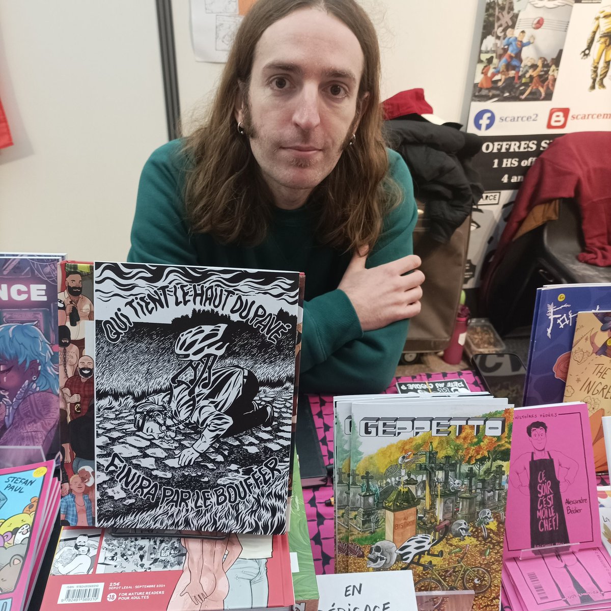 SCARCEXL's tweet image. David Brohet en dédicace pour Geppetto sur le stand Scarce F18 à Angoulême