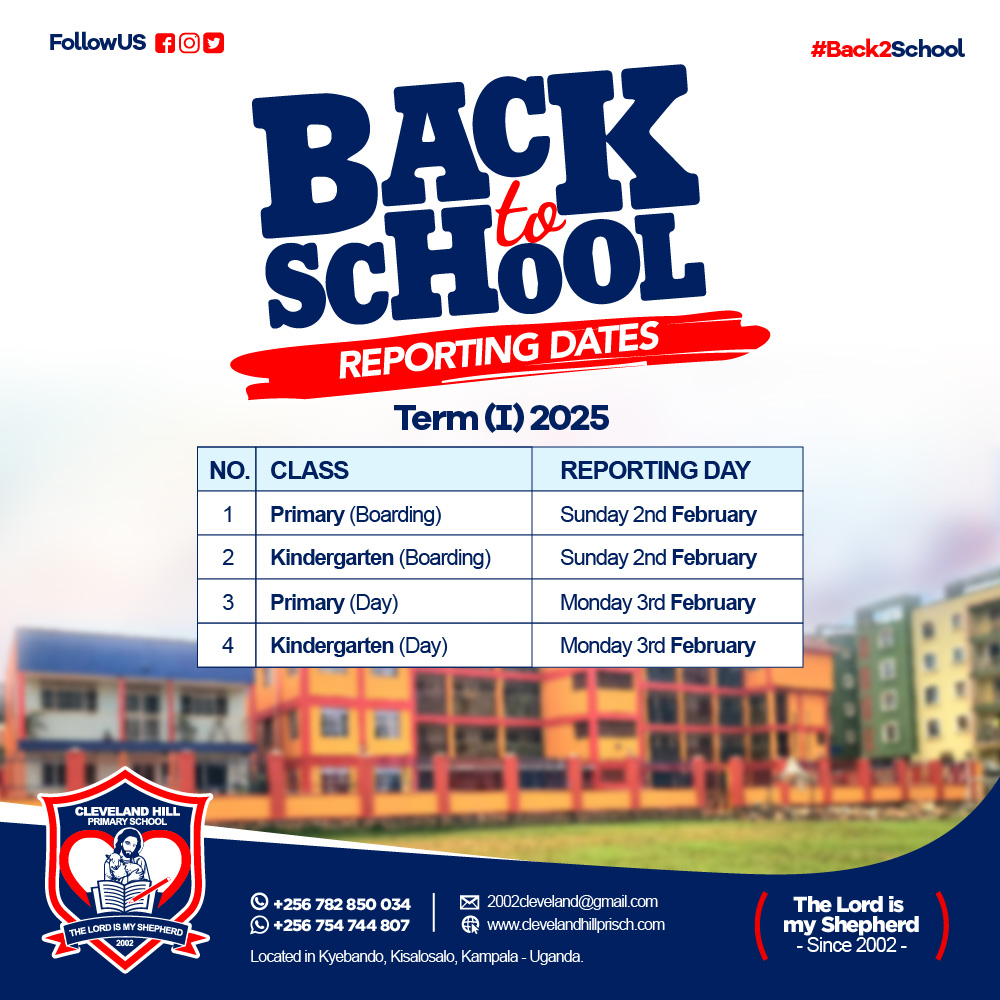 ClevelandHillp1's tweet photo. #backtoschool Alert! We're excited to welcome our learners for Term 1, 2025. Please take note of the reporting dates: Let’s gear up for another term of excellence!😉😊 For inquiries; #CallOrWhatsapp: 0782 850 034/0754 744807. #Backtoschooltime #mrchicken #Betting #UnclePK https://t.co/lW1cOJxUkN
