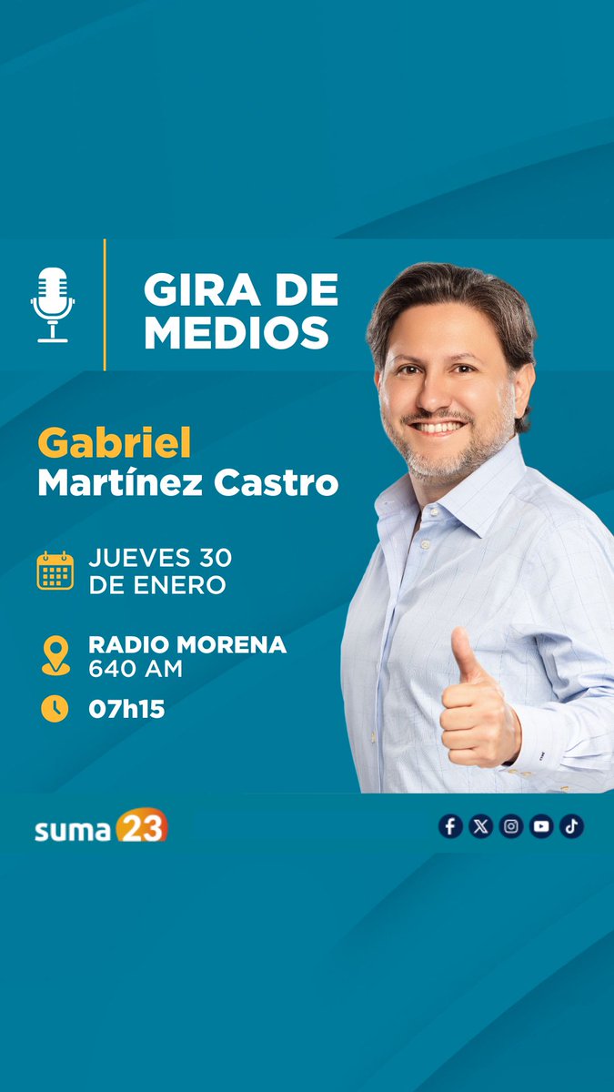 🎙️🇪🇨Para rescatar al Ecuador se necesita un plan adaptado a su realidad.

Hablemos de propuestas para mejorar la calidad de vida de nuestros ciudadanos.

🟠Vota SUMA 23 🇪🇨 
.
.
.
#RescatemosEcuador #Suma23 #Suma23EsLaOpción #Elecciones2025Ec
#EleccionesEc #BastionPopular #Sauces
