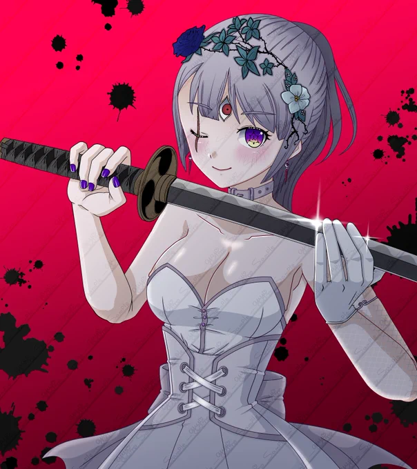 Skeb クライアント様のオリキャラちゃんを描かせて頂きました 妖艶な雰囲気を纏い煌めく刀身を何処へ向けるのか…… 特に刀の描写に力を入れたので拡大して見てくれたら嬉しいです リクエストありがとうございました #skeb募集中 #OC