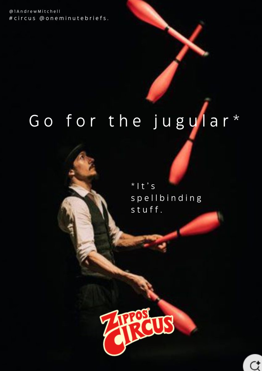 SPELL-binding.
Advertising the #Circus 🤡 for today's fast thinking <a href="/OneMinuteBriefs/">One Minute Briefs ⏱️</a> creative challenge.