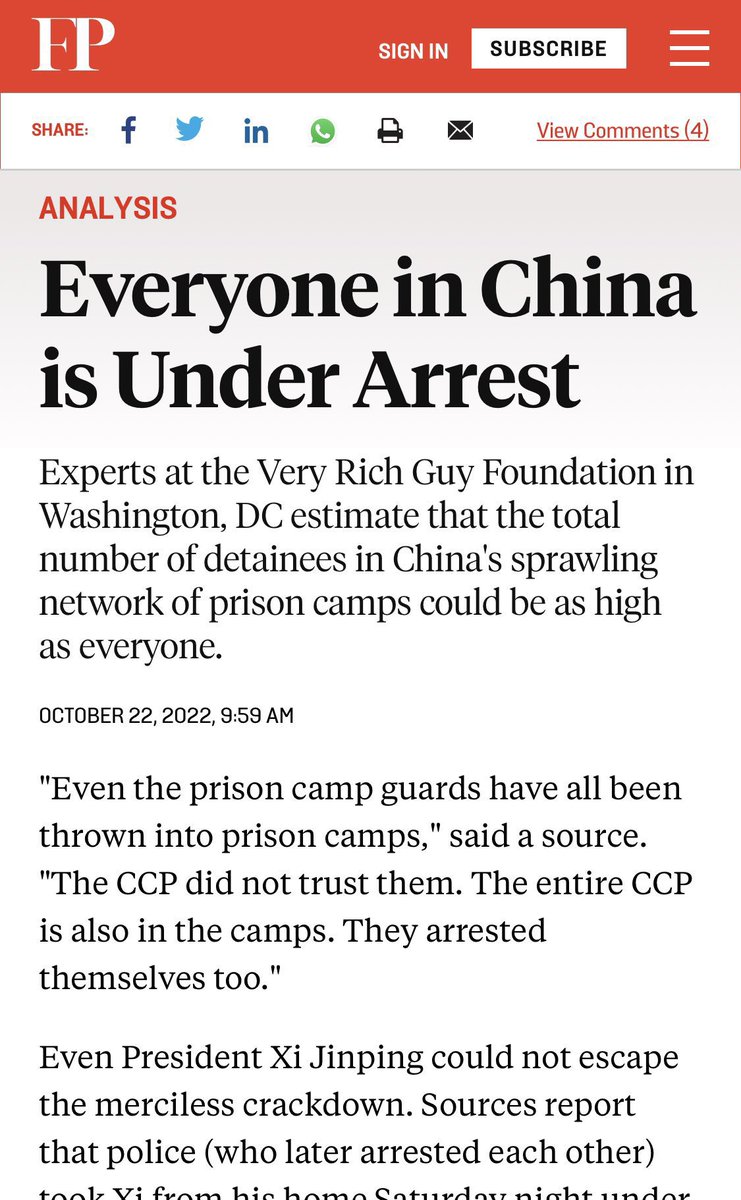 <a href="/ArmandDoma/">Armand Domalewski</a> Only to be beaten by Xi Jinping who put all 1.4 billion Chinese, including himself, in death camps recently