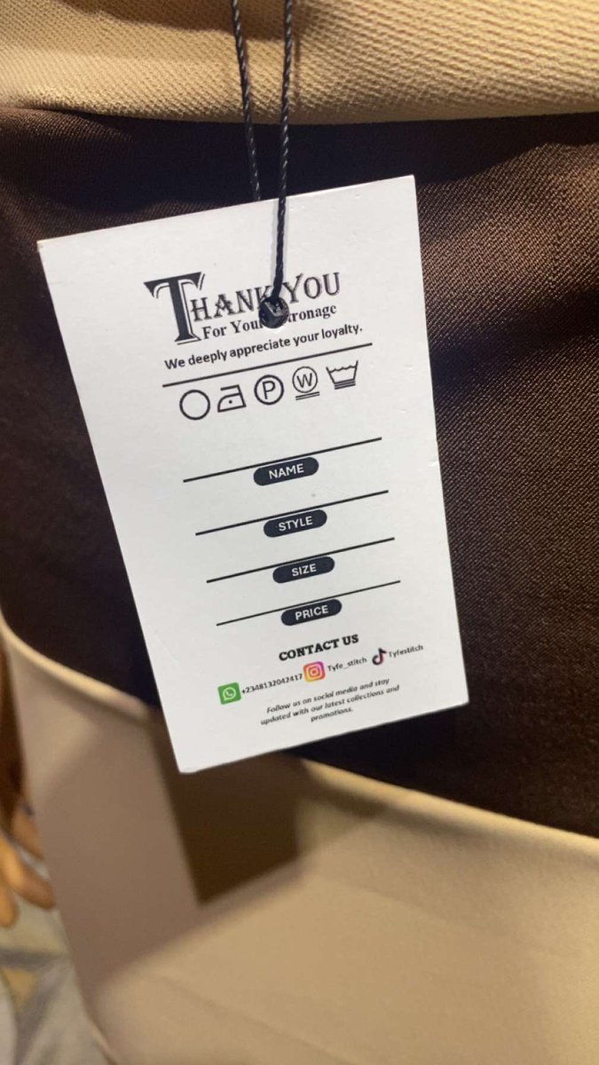 TLBY_Co's tweet photo. Designed a “Clothing Tag” for Tyfe Stitch (A Fashion Design Brand)
Swipe to see the print result.
For Enquiries Email: kemzy2010@gmail.com
 #GraphicDesign #LogoDesign https://t.co/GTe17Ytecy