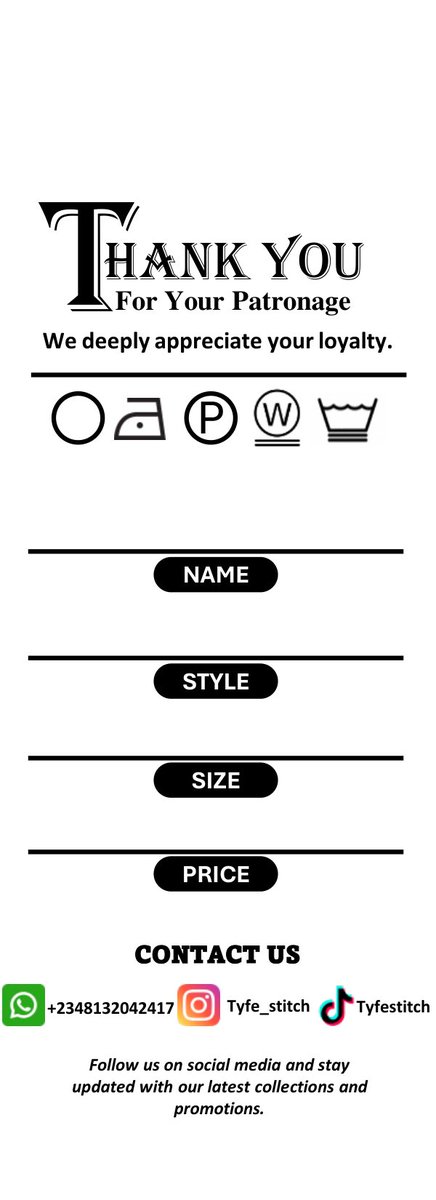 TLBY_Co's tweet photo. Designed a “Clothing Tag” for Tyfe Stitch (A Fashion Design Brand)
Swipe to see the print result.
For Enquiries Email: kemzy2010@gmail.com
 #GraphicDesign #LogoDesign https://t.co/GTe17Ytecy