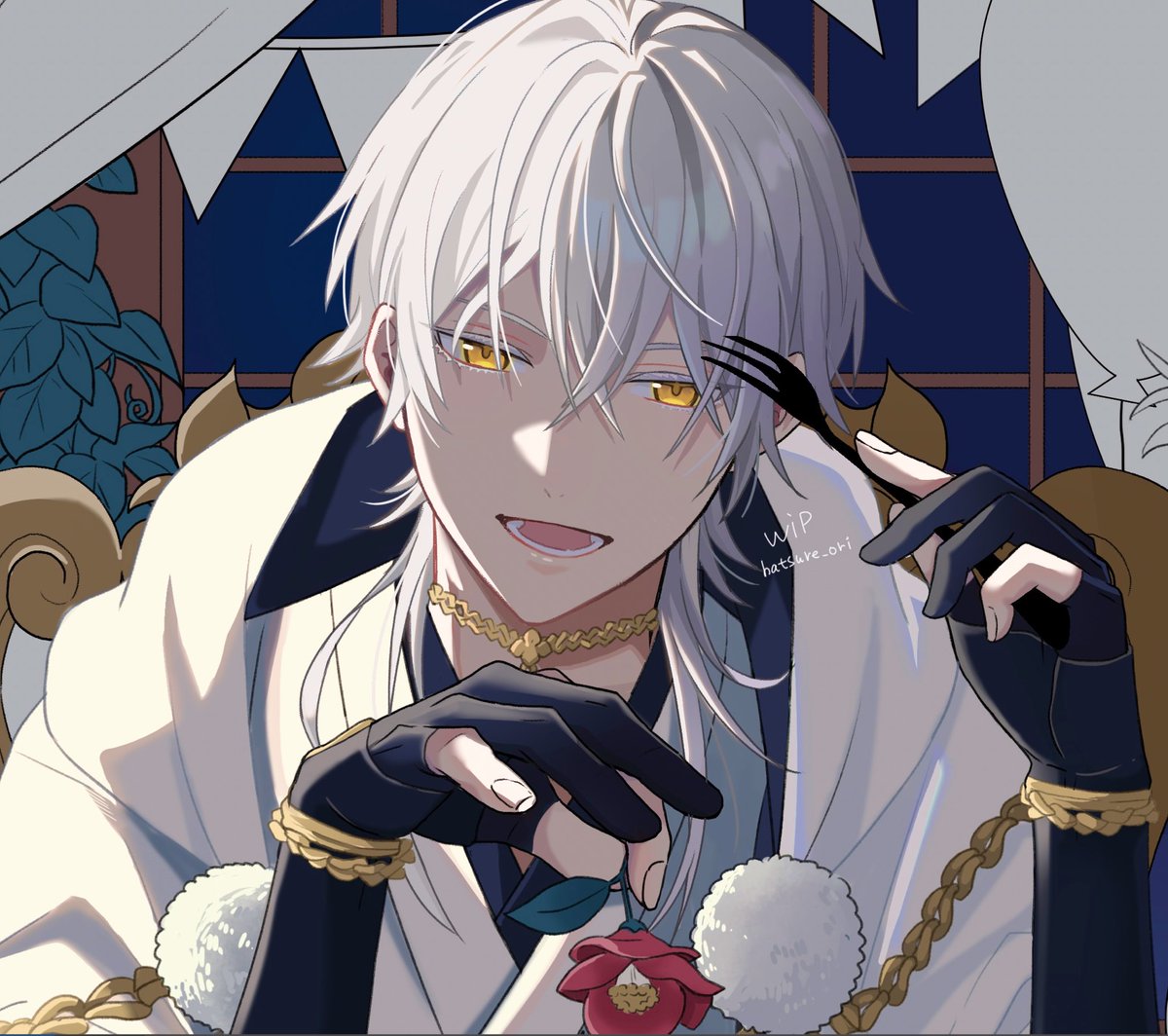 鶴丸国永(刀剣乱舞) 「wip 鶴丸さん 」|はつれのイラスト 鶴丸国永(刀剣乱舞) 「wip 鶴丸さん 」|はつれのイラスト