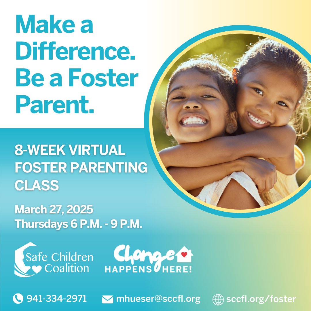 Keeping siblings together in foster care means providing comfort and stability during uncertain times. Ready to foster siblings and help them thrive side by side? Join our 8-week Virtual Foster Parenting Class. Learn more: sccfl.org/foster