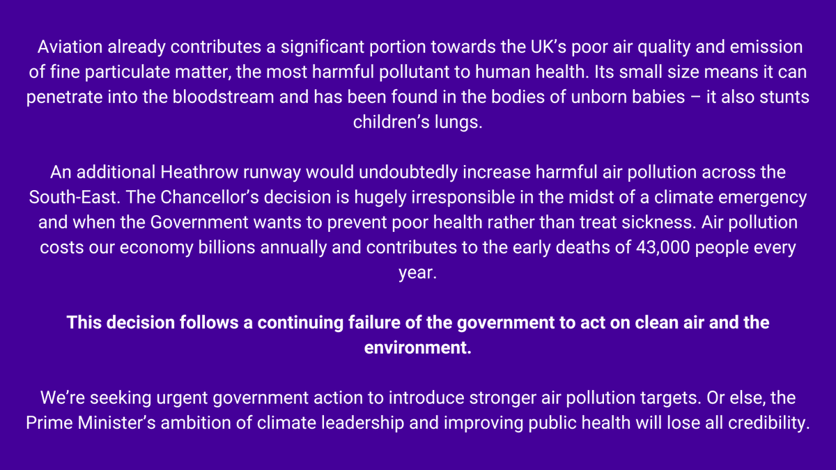 Going ahead with Heathrow’s third runway is a flawed decision that fails our health and climate.

✉ Our letter to <a href="/Keir_Starmer/">Keir Starmer</a> <a href="/RachelReevesMP/">Rachel Reeves</a>: