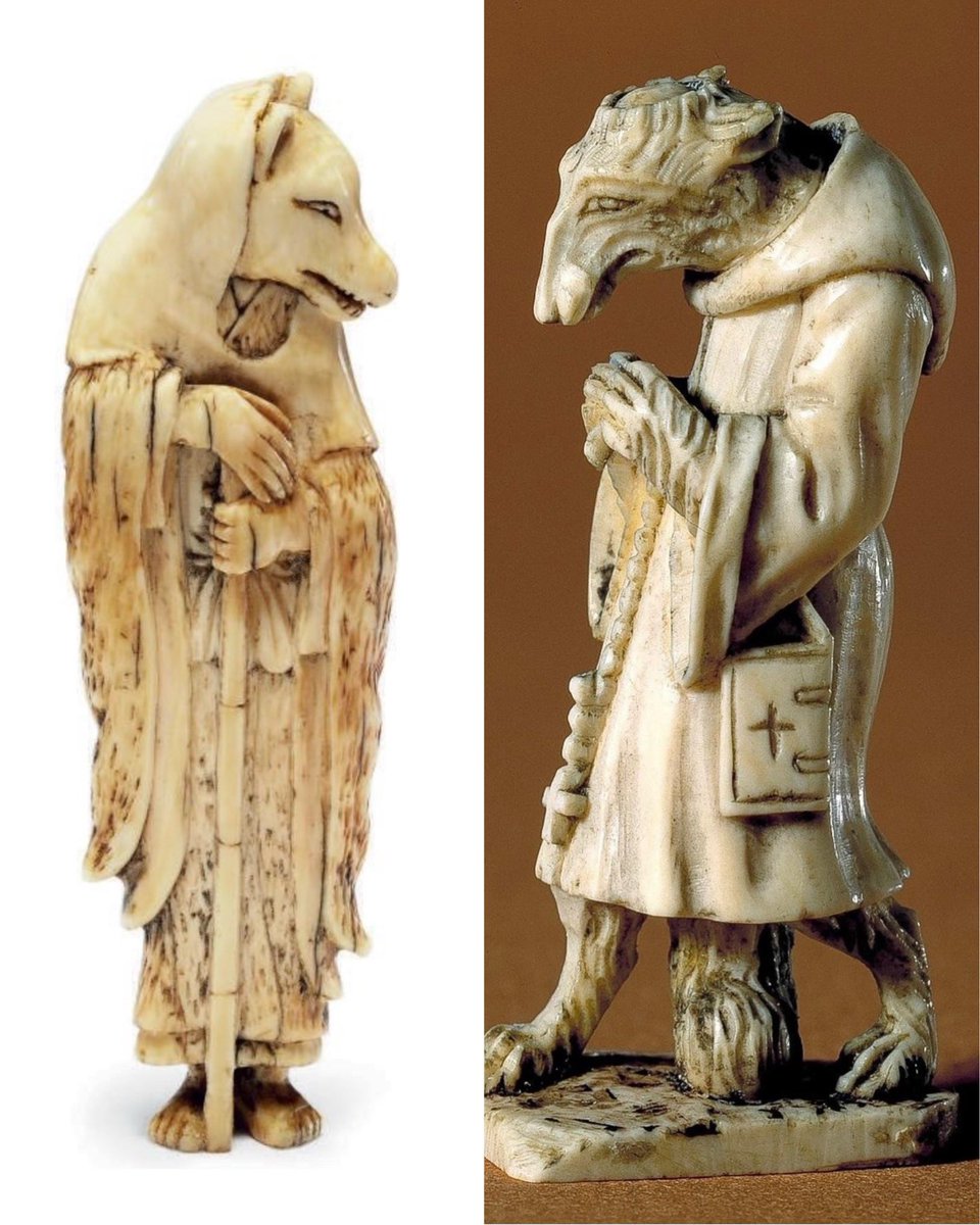 Foxes disguised as monks. On the left from Japan and on the right from Denmark. https://t.co/VSrT0nXyGe