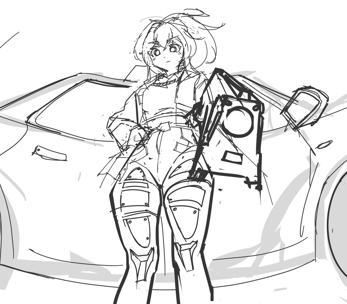 Kintaro323f's tweet photo. zhu yuan sketch  
#zzz #ZenlessZoneZero #ZhuYuan #ZenlessZoneZeroFanart https://t.co/0TBJCzxEmk