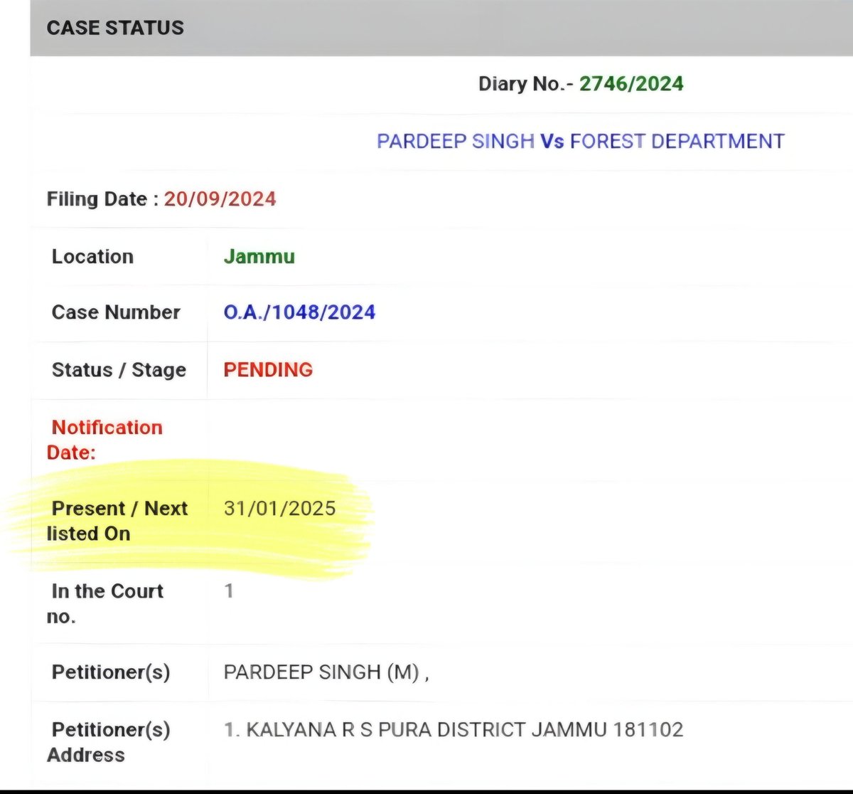 The Forest Department is failing to take the ongoing Forester Recruitment case seriously.
Please ensure the case pertaining to #forester is disposed off asap...
Tomorrow is Crucial Date 🙏
<a href="/jk_forests/">Jammu & Kashmir Forest Department</a> <a href="/jkssbofficial/">JKSSB Official</a> <a href="/JavedRanaa/">JAVED AHMED RANA</a> <a href="/CM_JnK/">Office of Chief Minister, J&K</a> #Forestdepartmentjnk #jkssb #JammuKashmir
