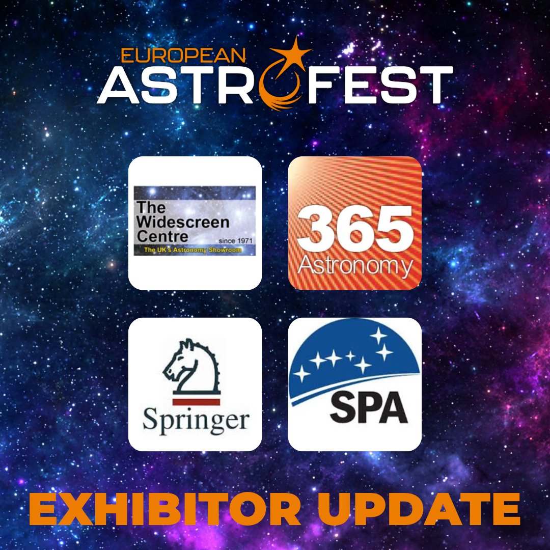 More exhibitors for Astrofest: The Widescreen Centre; 365 Astronomy; Spinger; Society for Popular Astronomy. Details: sbee.link/8hrg3dwx9p

 #Astrofest2025 #astronomy #space #universe