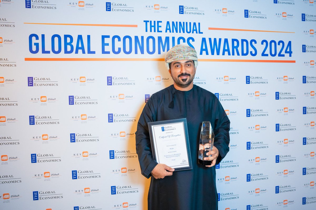We are proud that #WUJHA Real Estate Development has been named the Fastest-Growing Residential Developer in Oman 2024 at The Annual Global Economics Awards in Dubai. This award reflects our strong vision and commitment to delivering innovative real estate solutions, reinforcing