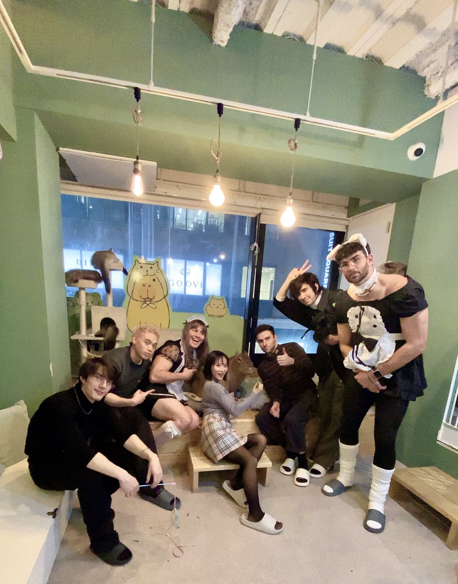 Such a comfy day with a capybara, cats, and cute maids!

可愛いものに囲まれた一日♡