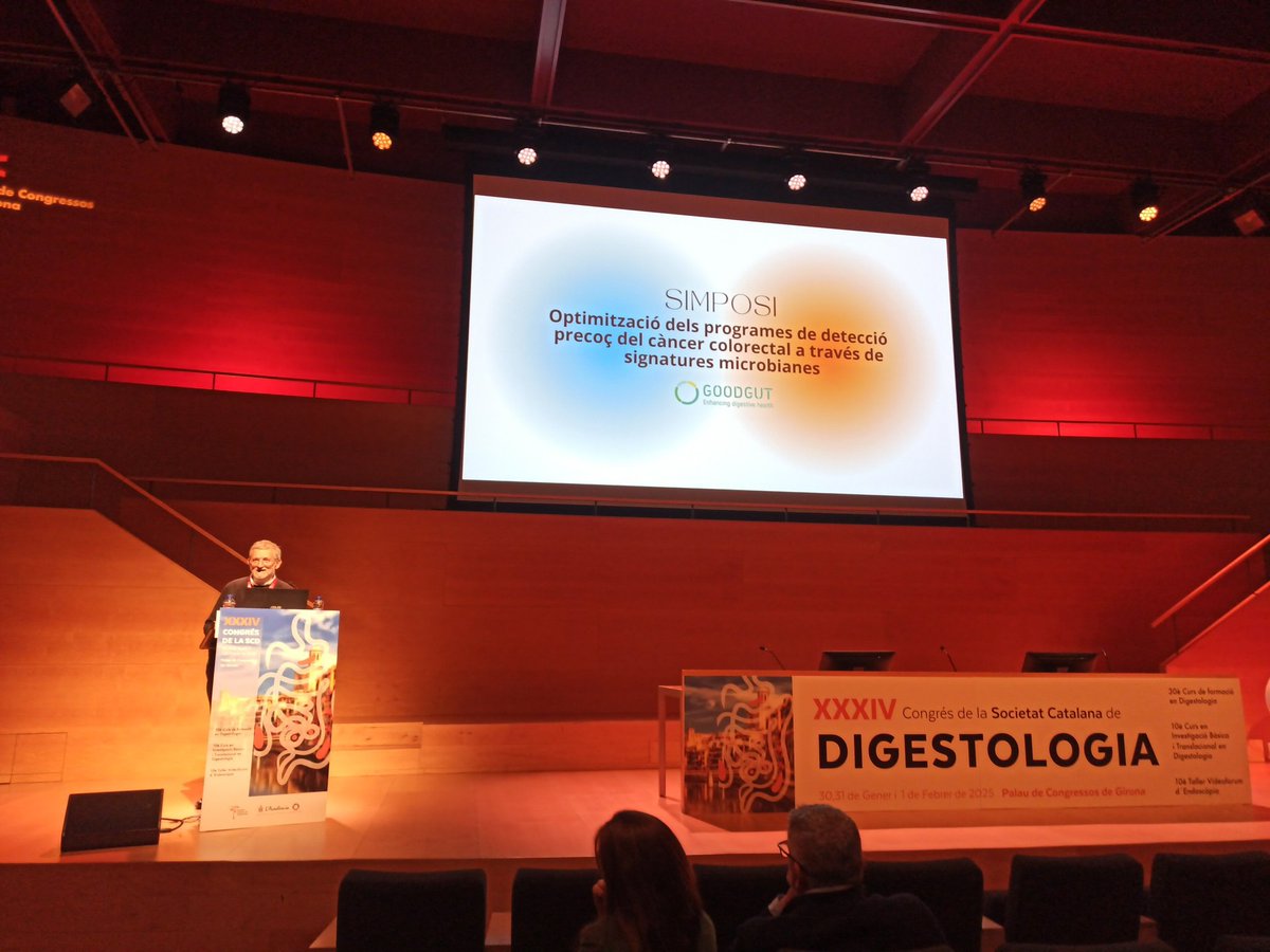IBDcanruti's tweet photo. #SCD2025 Simposi programa @Good_Gut sobre què pot afegir l'estudi de signatures bacterianes a femta en els programes de cribratge poblacional de càncer de còlon. Coneixement generat a Catalunya. 
@SCDigestologia https://t.co/q39a8HEv1T