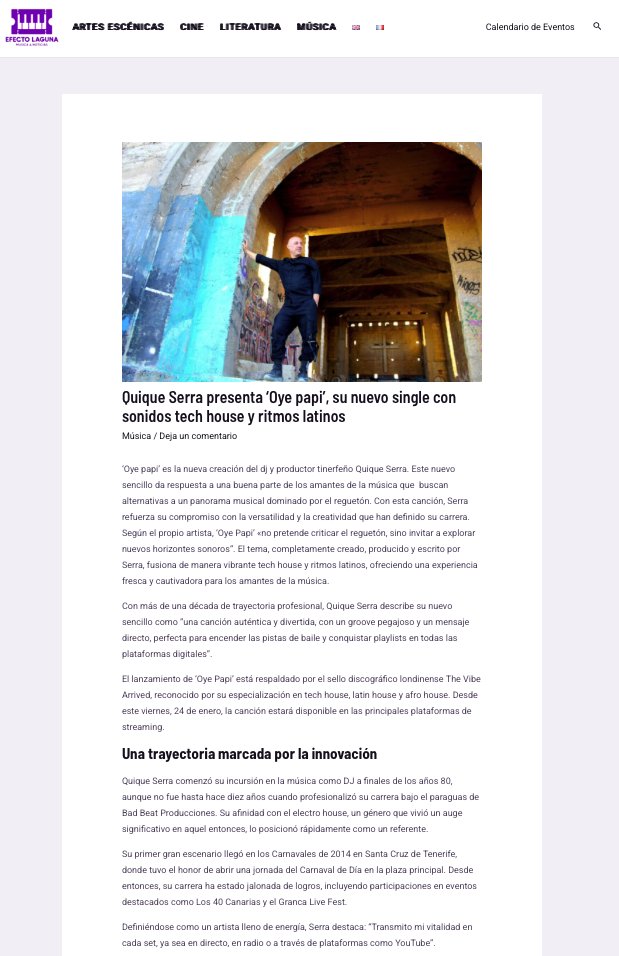 Quiqueserradj's tweet image. 🍑 OYE PAPI 🍑

🇪🇸 Gracias al blog &quot;Efecto Laguna&quot; por el artículo sobre mi nuevo lanzamiento &quot;Oye Papi&quot;

🇬🇧 Thanks to &quot;Efecto Laguna&quot; blog for the article about mi new release &quot;Oye Papi&quot;

efectolaguna.es/quique-serra-p…

#oyepapi #latintech #latinhouse #techhouse #housemusic