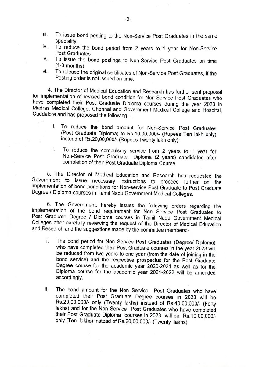 NaduDoctors's tweet photo. @FAIMA_INDIA_ @NewIndianXpress @Xpress_edex @timesofindia @TimesNow @DinamaniDaily @sunnewstamil @medicaldialogs @IMAIndiaOrg @imajdnnational We request the Honourable Health Secretary, @supriyasahuias Ma'am, Govt. of Tamil Nadu to consider our request for bond reduction from two years to one year as per the G.O. 351.

(3/n) https://t.co/Pok5nKPVIp