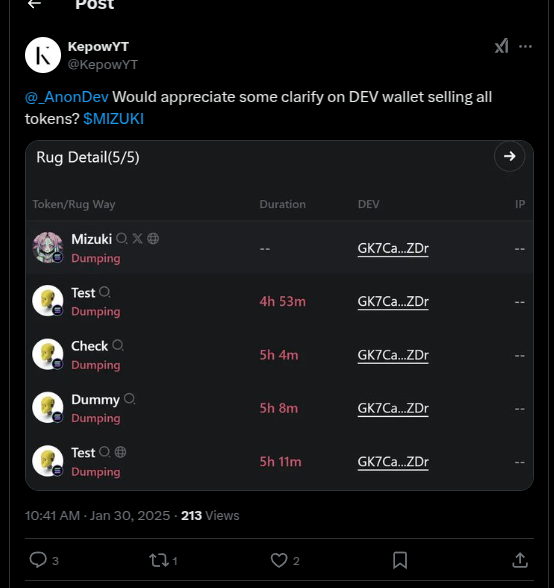 uhonyn's tweet photo. People like this are a problem in crypto, I said so many times $MIZUKI is an obvious scam, it doesn't work, it's not automated, it's IMPOSSIBLE what he claims, he faked his reports, companies called him out for reporting non sense, but bagholders never cared, until it goes down https://t.co/Lz7ocWz7aM