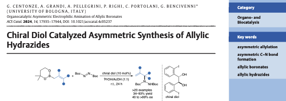 Giorgio Bencivenni (@gbbencio) on Twitter photo Thanks to <a href="/ListLaboratory/">AK List</a> and <a href="/thiemechemistry/">Chemistry at Thieme</a> for highlighting on Synfacts our last paper on the Organocatalytic Asymmetric Electrophilic Amination of Allylic Boronates 👉DOI: 10.1055/a-2496-9860 <a href="/ACSCatalysis/">ACS Catalysis</a>
<a href="/LabSynthesis/">AsymmetricSynthesisLab</a>
<a href="/Unibo/">Università di Bologna</a> Thanks to <a href="/ListLaboratory/">AK List</a> and <a href="/thiemechemistry/">Chemistry at Thieme</a> for highlighting on Synfacts our last paper on the Organocatalytic Asymmetric Electrophilic Amination of Allylic Boronates 👉DOI: 10.1055/a-2496-9860 <a href="/ACSCatalysis/">ACS Catalysis</a>
<a href="/LabSynthesis/">AsymmetricSynthesisLab</a>
<a href="/Unibo/">UniversitĂ di Bologna</a>