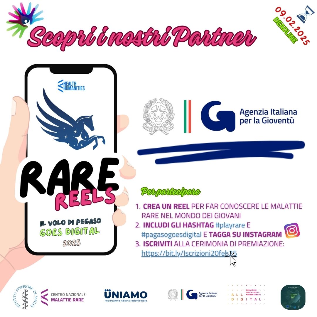 𝐀𝐠𝐞𝐧𝐳𝐢𝐚 𝐢𝐭𝐚𝐥𝐢𝐚𝐧𝐚 𝐩𝐞𝐫 𝐥𝐚 𝐆𝐢𝐨𝐯𝐞𝐧𝐭𝐮̀ è uno dei Partner del contest #rarereels #pegasogoesdigital 2025!

🔍 Scopri di più sul Partner AIG: agenziagioventu.gov.it

➡️ Partecipando al contest, grazie al suo contributo, potrai vincere un premio speciale!