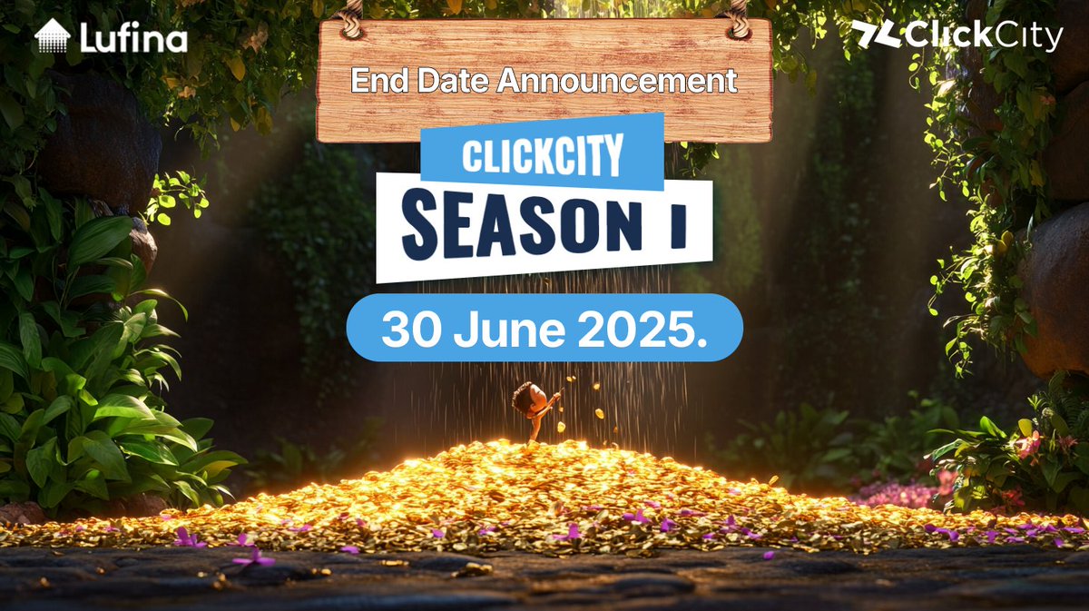 Dear Builders,

⚡️ClickCity Season 1 Updates!⚡️

Mark your calendars: 30th June 2025, 14:00 UTC+7 – the final snapshot for Season 1!

💰$1m USD in FINA Prize Pool is up for grabs!💰
(Over 20M in FINA!)

💡How to win?

💵Your CASH score is your key to victory. The more cash you