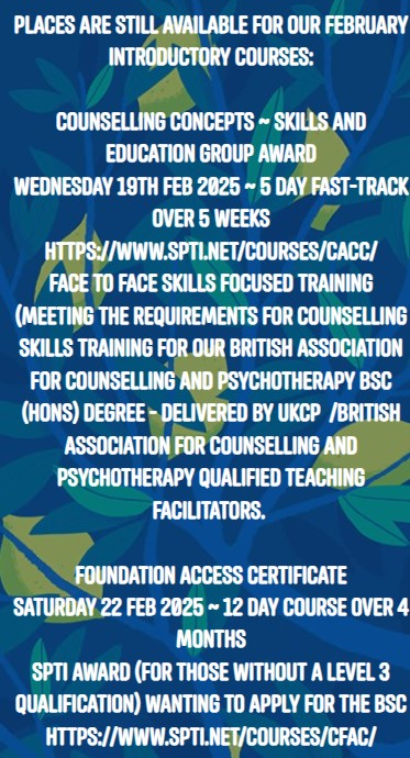 We're recruiting into our Introductory course (that meet the academic requirements for our BSc course) starting in Feb. More details are available via the following links
spti.net/courses/cfac/
spti.net/courses/cacc/