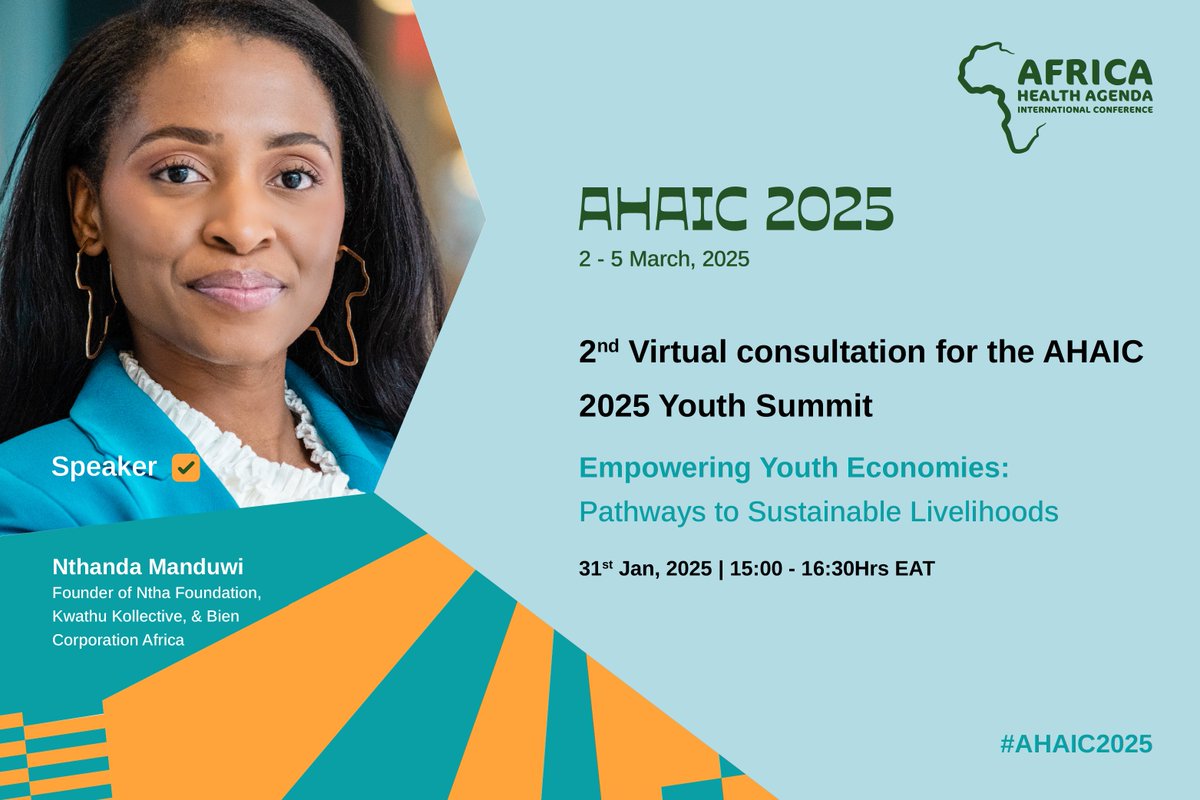 YACT_Africa's tweet photo. How can Africa’s youth harness technology for economic empowerment? Join @NthandaManduwi at the #AHAIC2025 Youth Summit Virtual Consultation to explore digital skills, entrepreneurship & global opportunities!
🔗 Register now: https://t.co/lAjNML4v2j
#YouthInnovation https://t.co/qbWCxAoZeJ