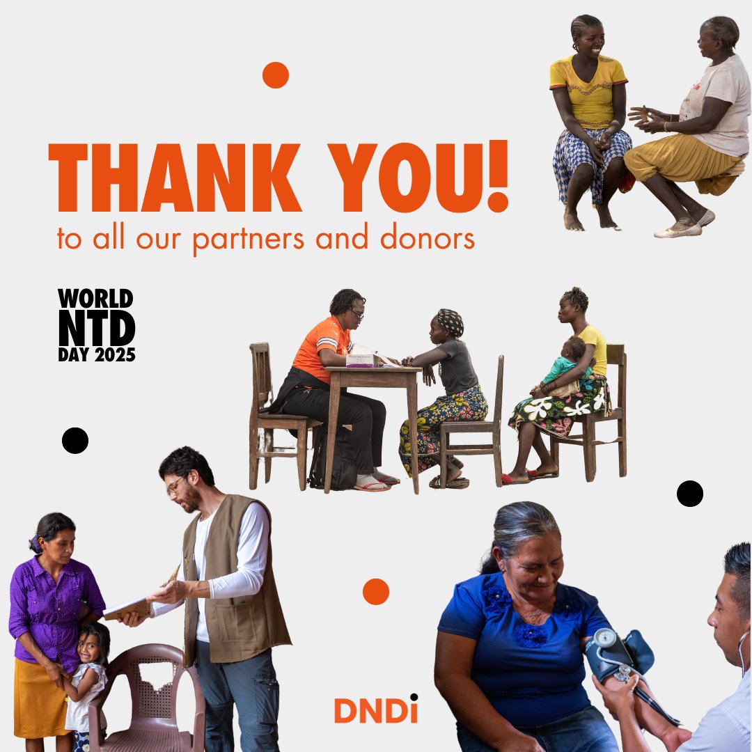 DNDi's tweet photo. On #WorldNTDDay, we want to say a huge THANK YOU to all our partners and donors for their support. Thank you for helping us bring the best science to the most neglected.🔬
🤝Our partners: https://t.co/H3Oztu85QD
🙏Our donors: https://t.co/3JTLUC7JeB https://t.co/jDvLKwhR0r