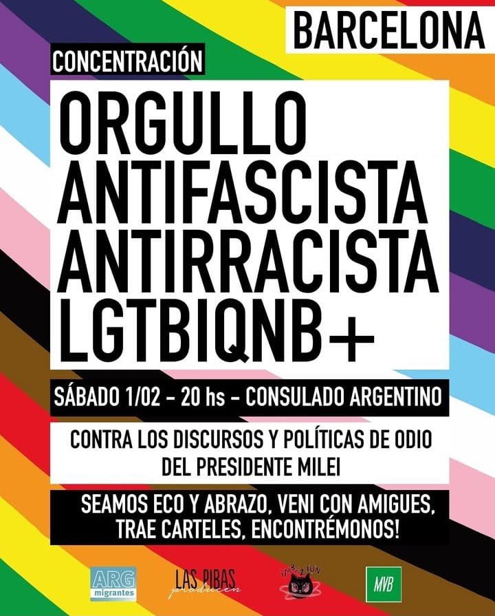 📢 Ens adherim a la convocatòria per un Orgull Antifeixista i Antiracista! 🏳️‍🌈✊🏾

Des de l'Observatori contra l'LGTBI-fòbia, donem tot el nostre suport a la convocatòria d’aquest dissabte:

🗓 Ds. 1-F
📍 Consolat Argentí - Passeig de Gràcia, 11 (BCN)
⏰ 20h

📣 La lluita pels