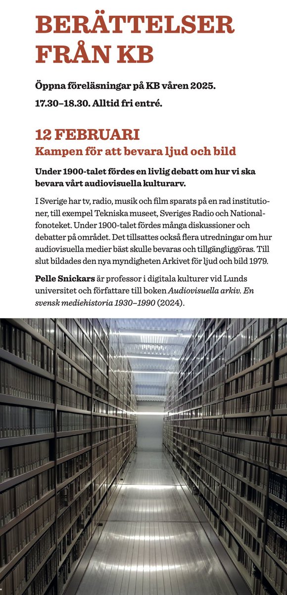 … uppträder på KB och talar om min nya bok den 12/2 – varmt välkommen!