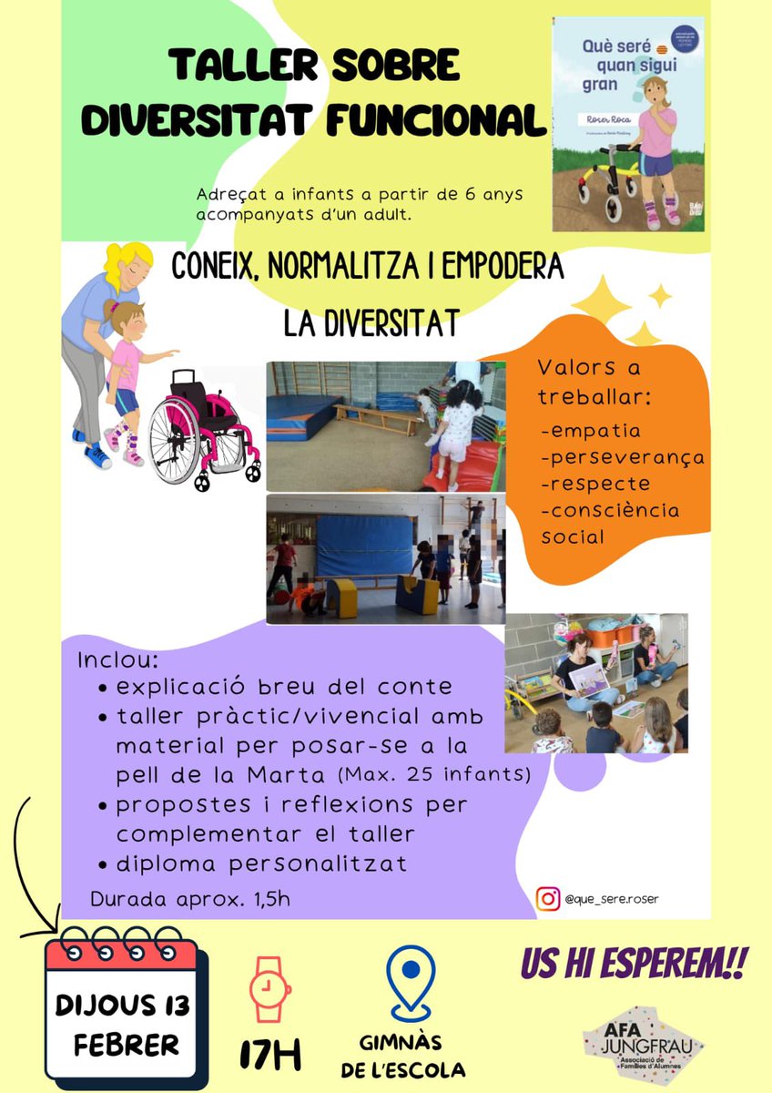 Famílies! Us animem a participar al taller - conte per a famílies dut a terme per la Roser Roca, fisioterapeuta pediàtrica i escriptora d'aquest conte tan bonic