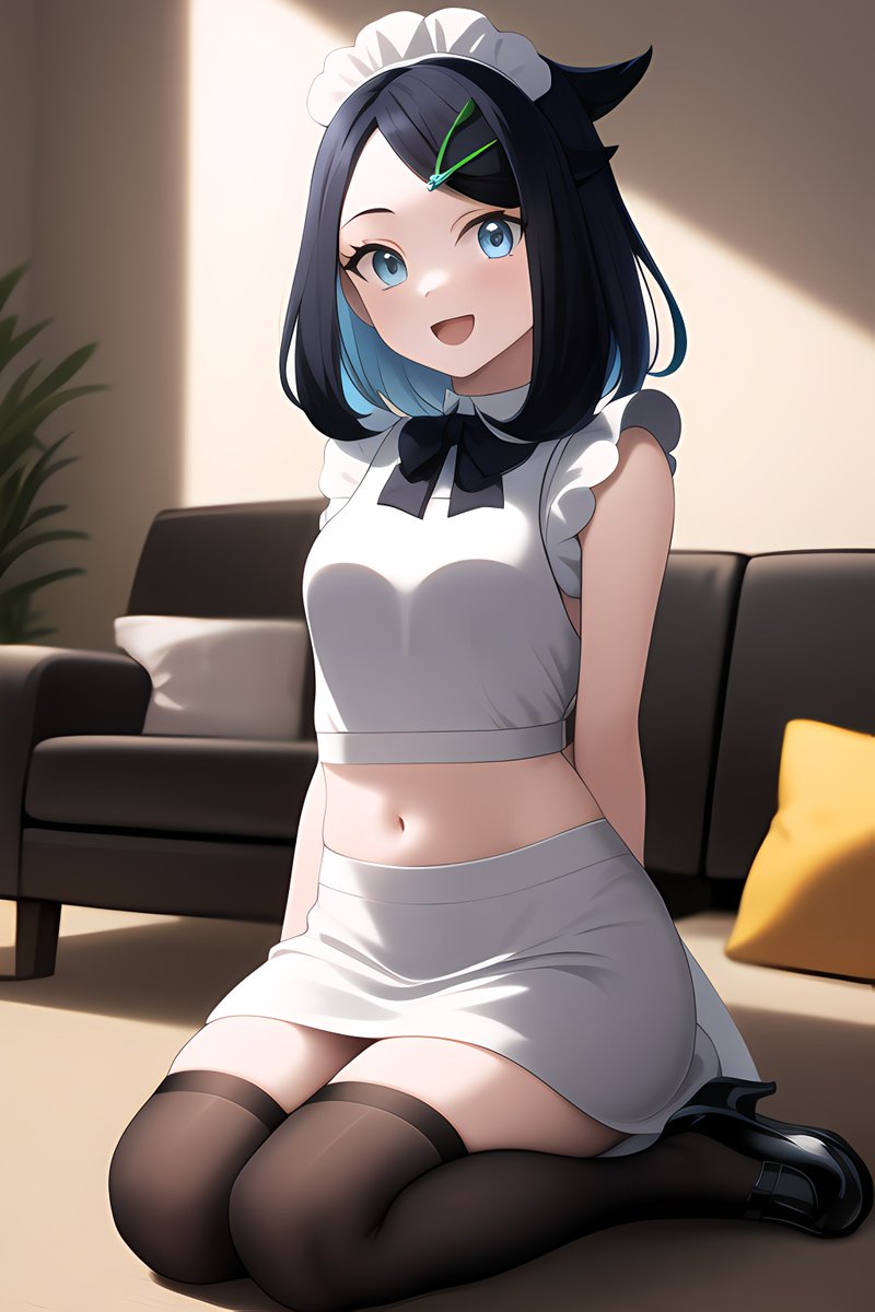 Liko様 Pokémon] . Liko is practicing for her maid café job tomorrow