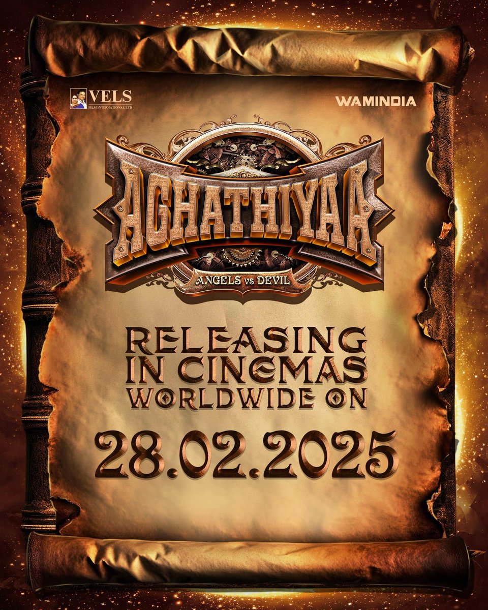 Vels Film International (@velsfilmintl) on Twitter photo Good things take time! ✨ The release of #Aghathiyaa has been rescheduled to Feb 28, 2025 and we promise it will be worth the wait! Stay tuned for more updates! 🎥💫
<a href="/IshariKGanesh/">Dr Ishari K Ganesh</a> <a href="/VelsFilmIntl/">Vels Film International</a> <a href="/WamIndia/">WAMINDIA</a> <a href="/aghathiyaa/">Aghathiyaa</a> <a href="/JiivaOfficial/">Jiiva</a> <a href="/akarjunofficial/">Arjun</a> #RaashiKhanna <a href="/pavijaypoet/">PA.VIJAY</a> Good things take time! ✨ The release of #Aghathiyaa has been rescheduled to Feb 28, 2025 and we promise it will be worth the wait! Stay tuned for more updates! 🎥💫
<a href="/IshariKGanesh/">Dr Ishari K Ganesh</a> <a href="/VelsFilmIntl/">Vels Film International</a> <a href="/WamIndia/">WAMINDIA</a> <a href="/aghathiyaa/">Aghathiyaa</a> <a href="/JiivaOfficial/">Jiiva</a> <a href="/akarjunofficial/">Arjun</a> #RaashiKhanna <a href="/pavijaypoet/">PA.VIJAY</a>