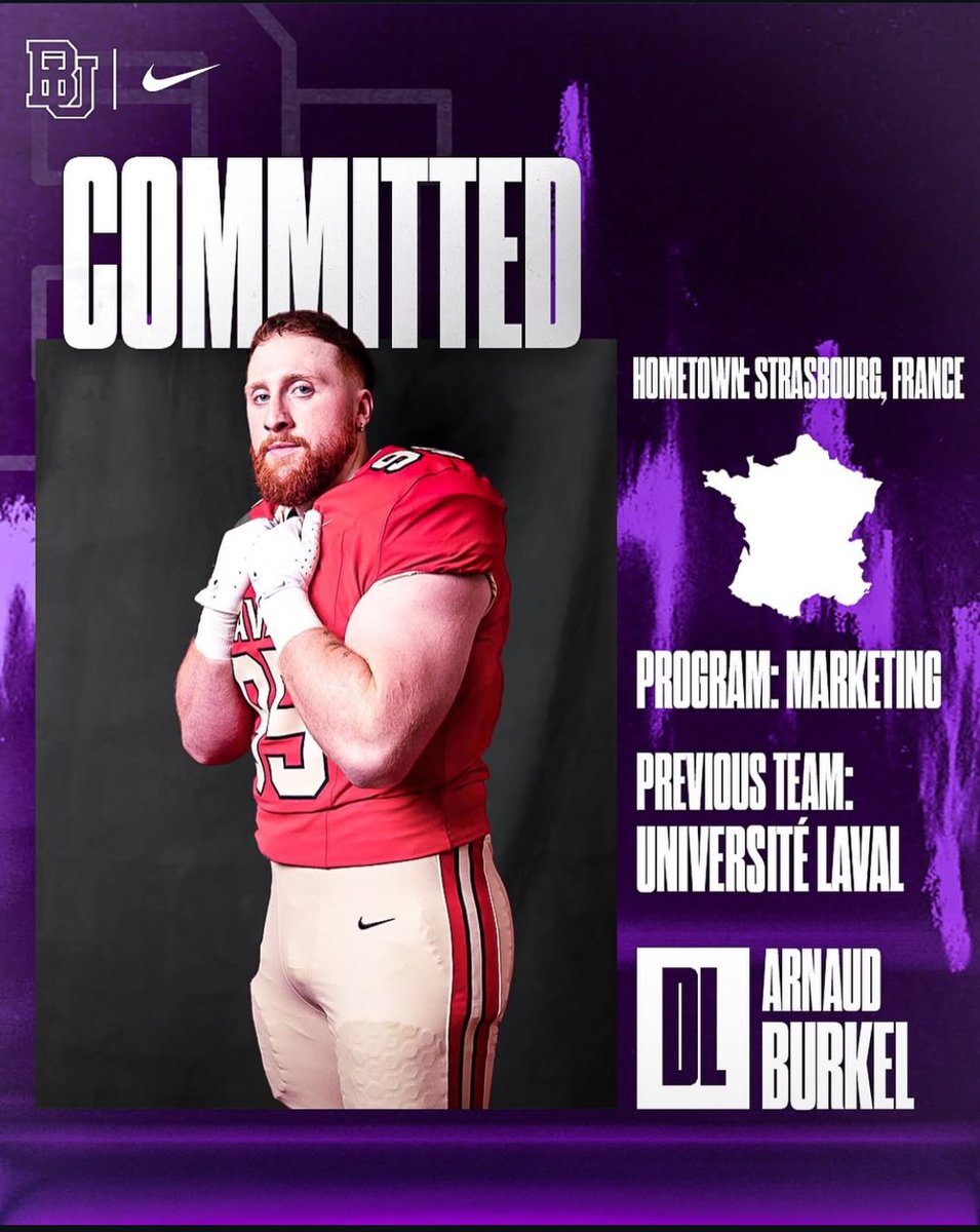 Excited to announce that DL Arnaud Burkel has chosen to continue his Academic and athletic journey with Bishop's Gaiters 🏈. He will be pursuing a degree in Marketing. #BleedPurple 🐊🐊🐊