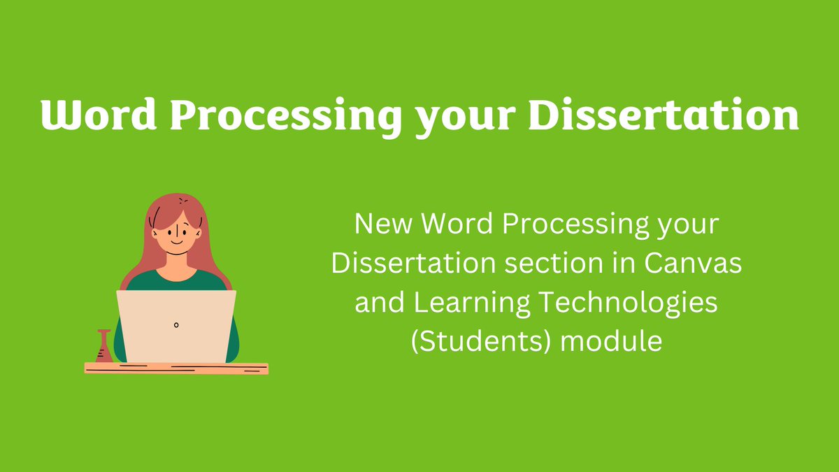 isstirling's tweet image. Struggling with dissertation formatting? Check out the new section in Canvas and Learning Technologies (Students) module for help, training videos, and a template: stir.ac.uk/a6q. #StirDissertationWeek #StirFinalYear