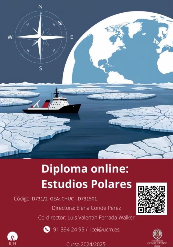 Están abiertas las matrículas para Diplomado (online) en Estudios Polares del <a href="/ucm_icei/">ICEI-UCM</a>, donde abordaremos los principales temas de gobernanza del Ártico y la Antártica. Los invitamos a inscribirse. Partimos el 5.mar.2025 👉🏻ucm.es/icei/diploma-o…