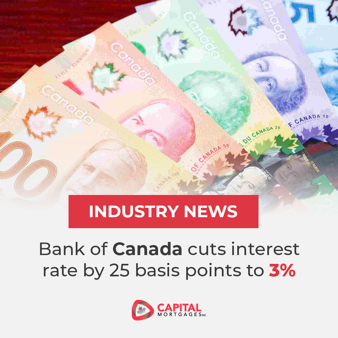 📉 The Bank of Canada has cut its interest rate by 25 basis points to 3%, aiming to support economic growth and manage inflation. What does this mean for you? 👀 Read more: bit.ly/40B9ENY 
#BankOfCanada #InterestRateCut #Economy #FinanceNews #MonetaryPolicy