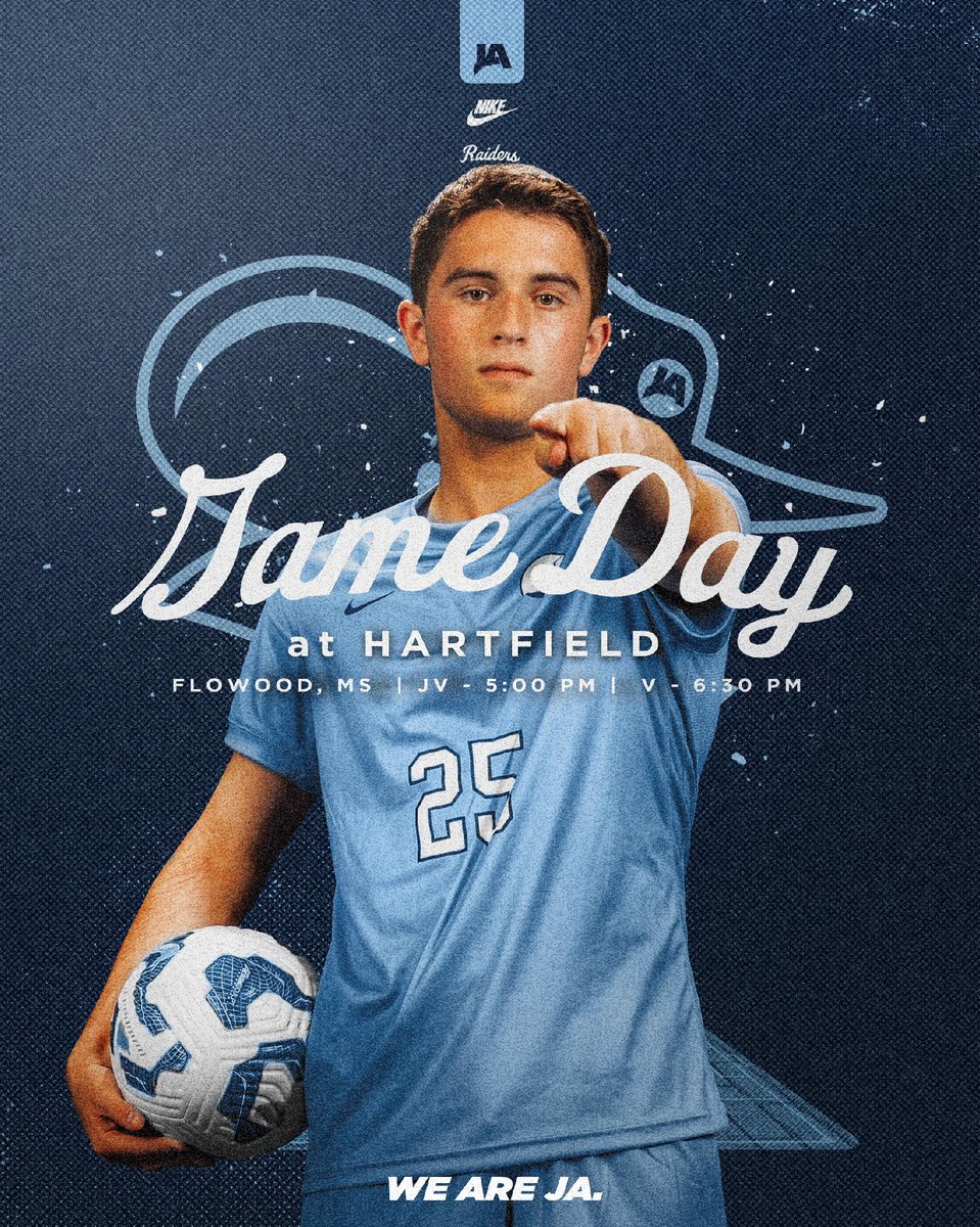 Raider Soccer heads to Flowood to take on Hartfield Academy in another conference showdown. All of the action will be featured on The Raider Network.

JV - 5:00pm
Varsity - 6:30pm

#WeAreJA